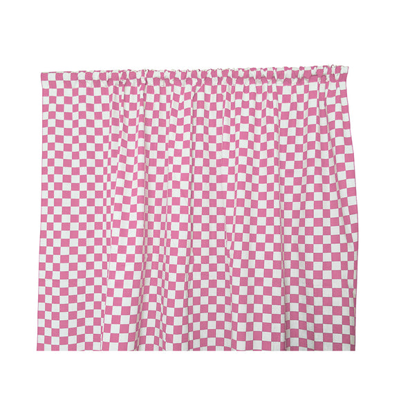 Cotton Curtain Checkered Print 58 Inch Wide Racecar 1 Inch Checkerboard Pink