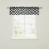 Cotton Window Valance Checkered Print 58" Wide Racecar 2 Inch Checkerboard Black and White