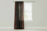 Cotton Curtain Fruits Print 58 Inch Wide Cherry Border - Black