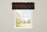 Cotton Window Valance Fruits Print 58 Inch Wide Allover Cherries - Black