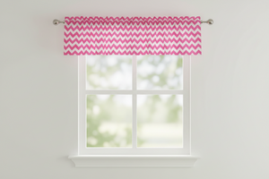 Cotton Window Valance Chevron Zig Zag 58 Inch Wide - Fuchsia