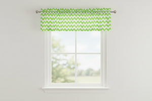 Cotton Window Valance Chevron Zig Zag 58 Inch Wide - Green