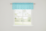 Cotton Window Valance Chevron Zig Zag 58 Inch Wide - Turquoise