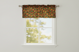 Cotton Window Valance Fruits Print 58 Inch Wide Chili Peppers - Black