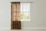 Cotton Curtain Fruits Print 58 Inch Wide Chili Peppers - Black