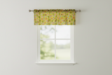 Cotton Window Valance Circles Print 58 Inch Wide - Yellow