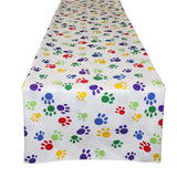 Cotton Print Table Runner Animal Paw Print