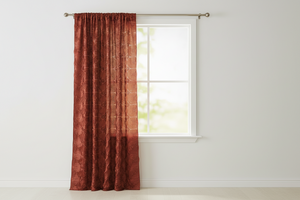 Satin Rosette 3D Pop up Flower Single Curtain Panel 54 Inch Wide - Copper