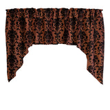 Poplin Damask Floral Swag Window Valance 58" Wide / 36" Tall