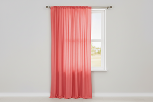 Solid Poplin Window Curtain or Photography Backdrop 58" Wide - Coral