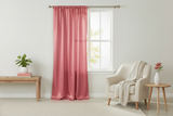Shiny Satin Solid Single Curtain Panel Drapery 58 Inch Wide - Coral