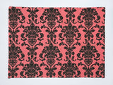 Poplin Damask Floral Dinner Table Placemats Holiday Home Decoration 13" x 19" (Pack of 4)