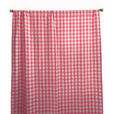 Poplin Gingham Checkered Window Curtain 56 Inch Wide Coral