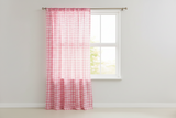 Poplin Gingham Checkered Window Curtain 56 Inch Wide - Coral