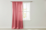 Shiny Satin Solid Single Curtain Panel Drapery 58 Inch Wide - Coral