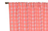 Poplin Tavern Gingham Check Print Polyester Window Curtain 58 Inch Wide