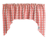 Poplin Tavern Gingham Checkered Swag Window Valance 58" Wide / 36" Tall