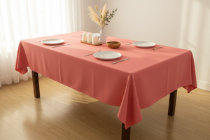 Polyester Poplin Gaberdine Durable Tablecloth Solid - Coral