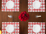 Poplin Tavern Gingham Checkered Dinner Table Placemats Holiday Home Decoration 13" x 19" (Pack of 4)