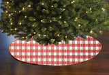 Poplin Tavern Gingham Checkered Floral Tree Skirt Christmas Decoration 58" Round Skirt
