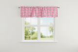 Poplin Gingham Checkered Window Valance 58" Wide - Coral