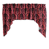 Poplin Damask Floral Swag Window Valance 58" Wide / 36" Tall