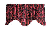 Poplin Damask Floral Scalloped Wave Window Valance 58" Wide / 20" Tall
