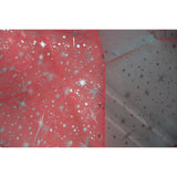 Silver Stars on Sheer Tinted Organza Fabric for Arts, Crafts, & Sewing