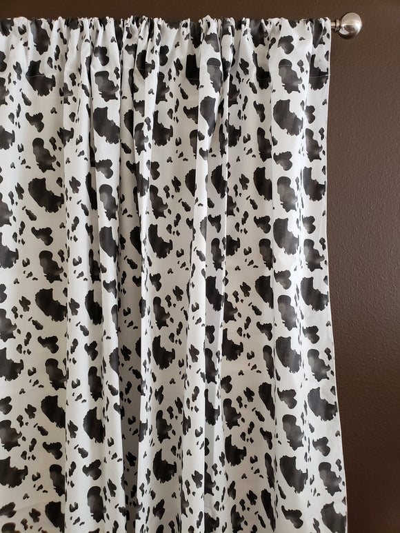 Cotton Curtain Animal Print Cow Spots 58 Inch Wide