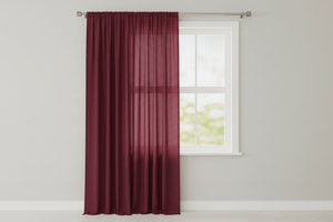Solid Poplin Window Curtain or Photography Backdrop 58" Wide - Cranberry Red
