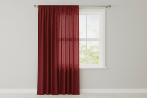 Solid Poplin Window Curtain or Photography Backdrop 58" Wide - Cranberry Red