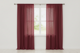 Solid Poplin Window Curtain or Photography Backdrop 58" Wide - Cranberry Red
