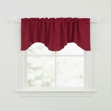 Poplin Solid Scalloped Wave Window Valance 58" Wide / 20" Tall