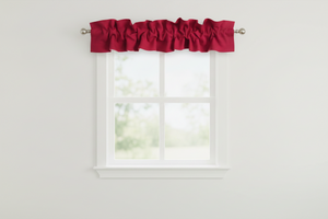 Solid Poplin Curtain Valance Sleeve Topper - Cranberry Red