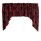 Poplin Damask Floral Swag Window Valance 58" Wide / 36" Tall