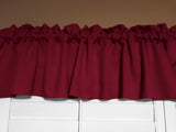 Solid Poplin Window Valance 58" Wide Cranberry Red