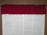 Solid Poplin Window Valance 58" Wide Cranberry Red