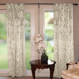 Velvet Embossed Damask Curtain Panel 54 Inch Wide