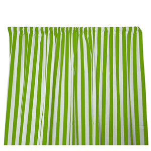 Cotton Curtain Stripe Print 58 Inch Wide / 1 Inch Stripe - Green and White
