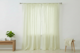 Cotton Eyelet Window Curtains Scalloped Sides (2 Piece Set) 42" Wide Panels - Ivory
