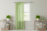 Cotton Curtain Stripe Print 58 Inch Wide / 1 Inch Stripe - Green and White