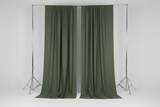 Solid Poplin Window Curtain or Photography Backdrop 58" Wide - Dark Sage