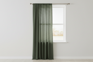 Solid Poplin Window Curtain or Photography Backdrop 58" Wide - Dark Sage