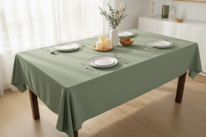 Polyester Poplin Gaberdine Durable Tablecloth Solid - Dark Sage