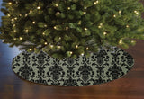 Poplin Damask Floral Tree Skirt Christmas Decoration 58" Round Skirt