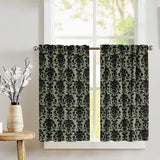 Poplin Damask Floral Café Tier Curtains Window Treatment Kitchen Home Décor
