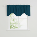 Poplin Solid Scalloped Wave Window Valance 58" Wide / 20" Tall