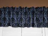 Floral Poplin Damask Window Valance 58" Wide