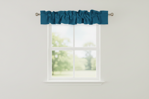 Solid Poplin Curtain Valance Sleeve Topper - Dark Teal