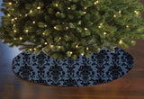 Poplin Damask Floral Tree Skirt Christmas Decoration 58" Round Skirt